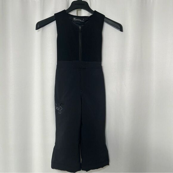 Under Armour Other - Under Armour Kids Size 4 Black Cold gear  Snow Bibs Zip Front Velcro Top